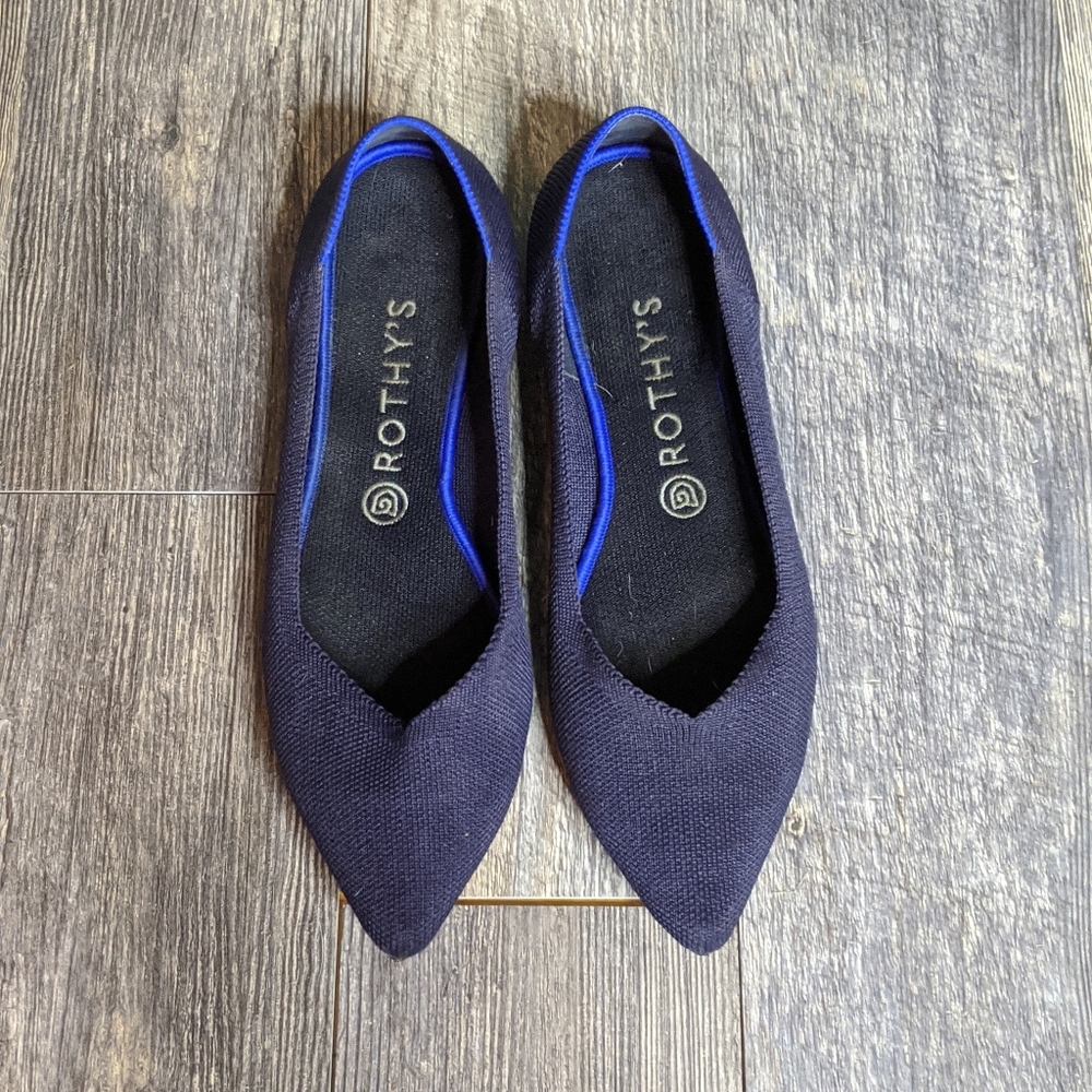 Rothys maritime Navy pointed toe flats
